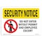 Signmission OSHA Security Sign, 7" Height, 10" Width, Rigid Plastic, Do Not Enter Without Permit, Landscape OS-SN-P-710-L-11519 - alternate 1